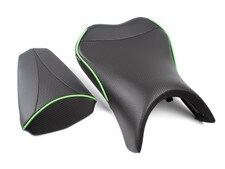 Kawasaki Ninja 1000 / Z 1000 2010-13 World Sport Front Seat with Matching Rear Seat Cover, Kawasaki Green Welt.